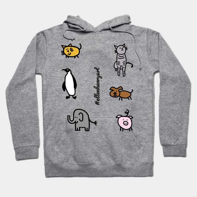 Cute Animals Child Like Sticker Pack Hoodie by ellenhenryart